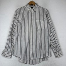 Christian Dior Monseur Mens 15.5 34-35 Long Sleeve Button Down Striped Shirt USA