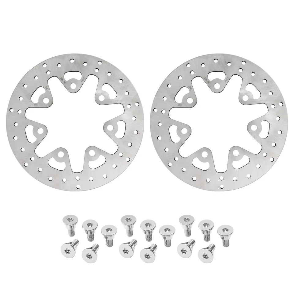 11.8" Front Brake Disc Rotor & Bolts Fit For Harley Touring Electra Glide 14-25 - Image 2 of 4