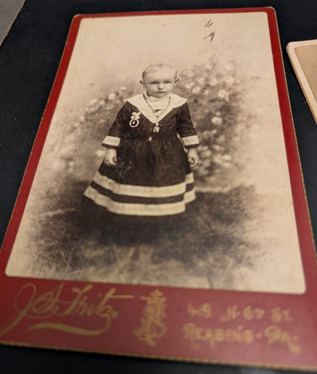 ORIGINAL 1890 Cabinet Card-Photographer J.S. FRITZ Scranton PA