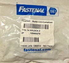 7/16"-14 Grade 2 Zinc Finish NE Steel Nylon Insert Lock Nut 1137027