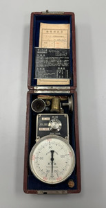 Antique Vintage San Emu Japanese Tachometer Wooden Case
