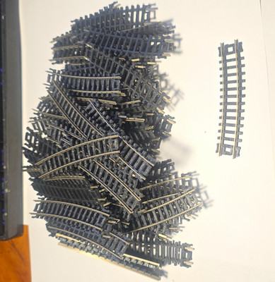 N gauge model railroad track lot atlas 2521 curved, black roadbed, plastic 83pcs