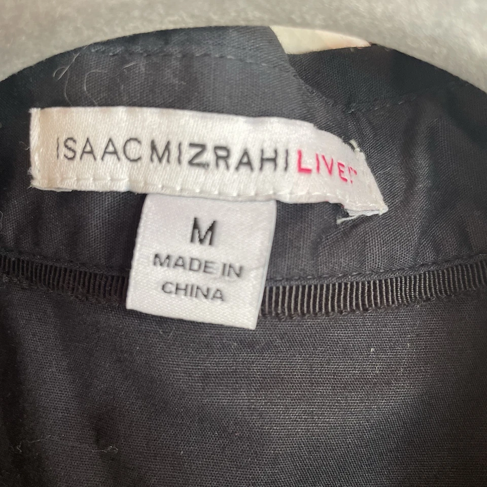 Isaac Mizrahi Live! Рубашка на пуговицах ярусная с оборками через плечо черная M плащ офисная - Изображение 4 из 4