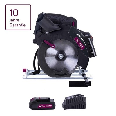 Gomag Akku-Handkreissäge GO-HKS165 20V Starterkit 2,0 54mm Schnitthöhe