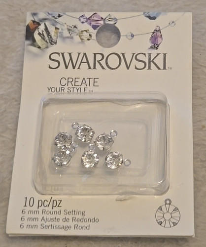 Swarovski 6mm Round Silver Setting Crystal Opened - 6pc