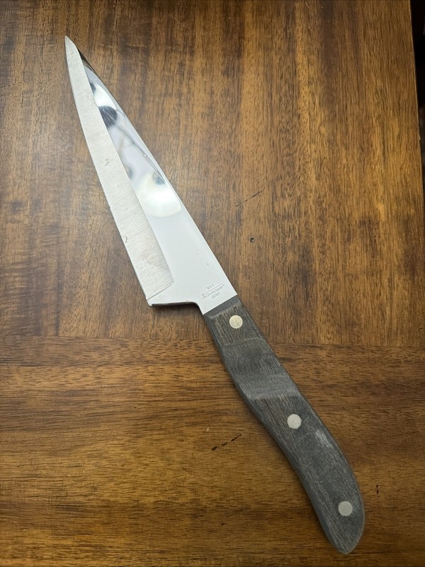 Ekco Arrowhead Full Tang Stainless Steel 13.5" Chef's Knife 7.25" Blade Vtg 60's