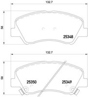 2X Brembo Bremsbelagsatz, Scheibenbremse P 18 025 FüR Hyundai KIA