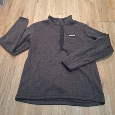 Columbia 1/4 Zip Pullover XL Heavyweight Mock Neck Charcoal Grey Outdoor Hiking