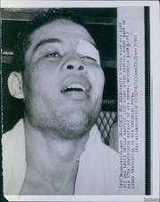 1941 Washington Joe Louis Buddy Baer Boxing Match Wirephoto Vintage 6x8