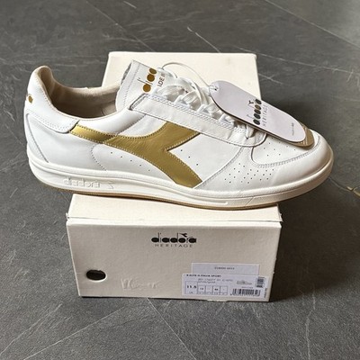 Diadora Borg Elite UK11,5 / US12 Made In Italy Tennis OG CW B White Gold Neu in OVP
