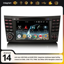 8-Kern Android 14 DAB+ Autoradio Navi 64GB DVD Mercedes G/CLS/E-Klasse W211 W219