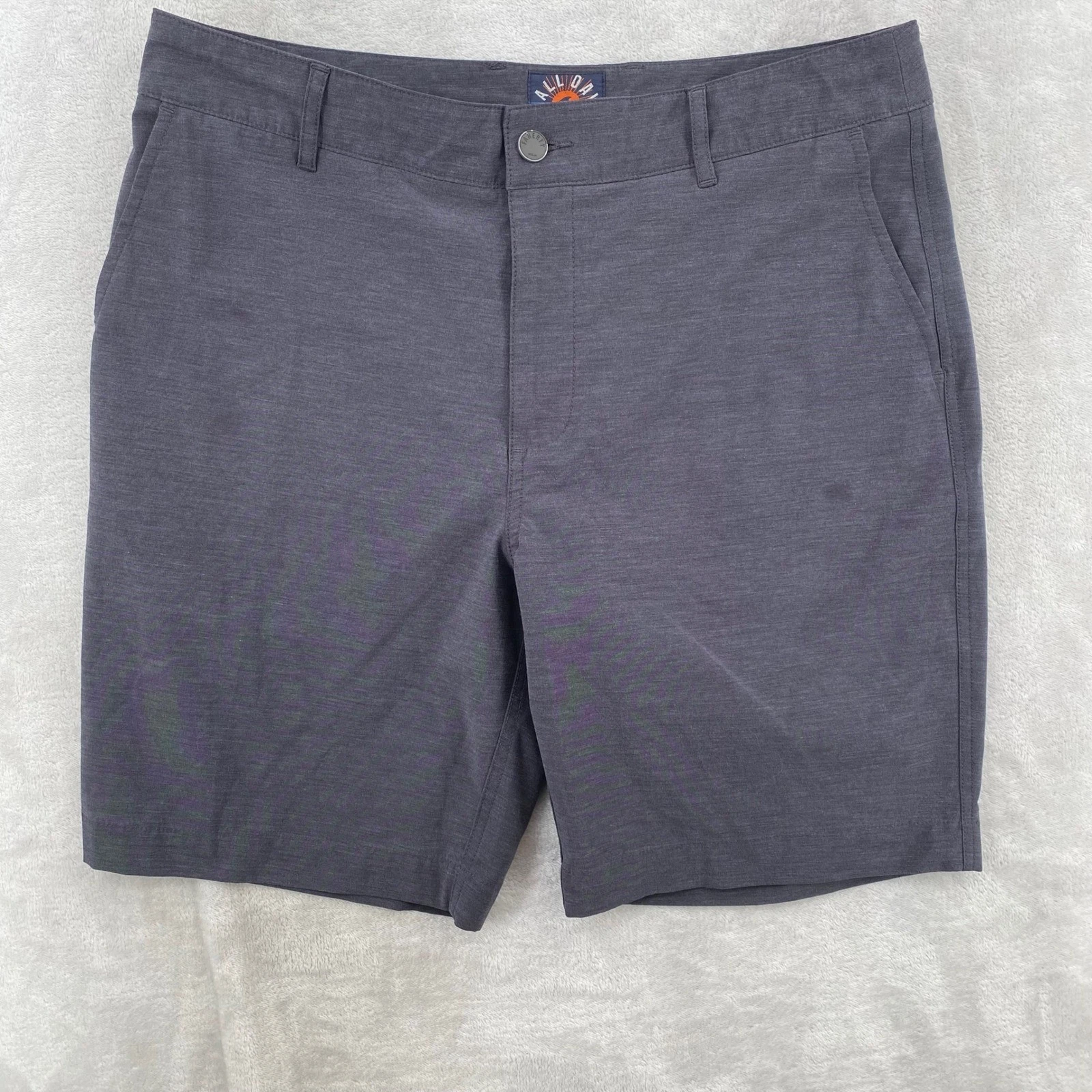 Faherty All Day Shorts Mens 33 Charcoal Grey Coastal Surf Sustainable Hybrid 8"