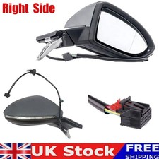 FOR VW GOLF MK7 2012-2020 RIGHT DRIVERS ELECTRIC PRIMED HEATED DOOR WING MIRROR