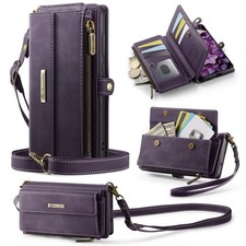 RFID Crossbody Leather Wallet Case For Samsung Galaxy S26 S25 FE S24 S23 A56 A16