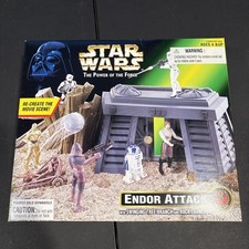 New Sealed Mint 1997 Kenner Star Wars Power of The Force Endor Attack Playset