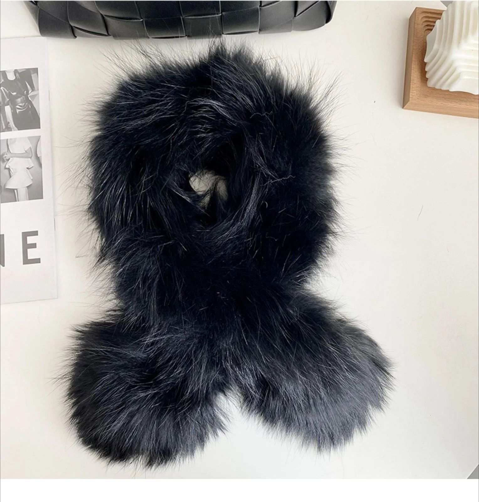 New Winter 100% Real Fox Fur Scarves /capes /wrap Shawl 70*13cm Women's Cape