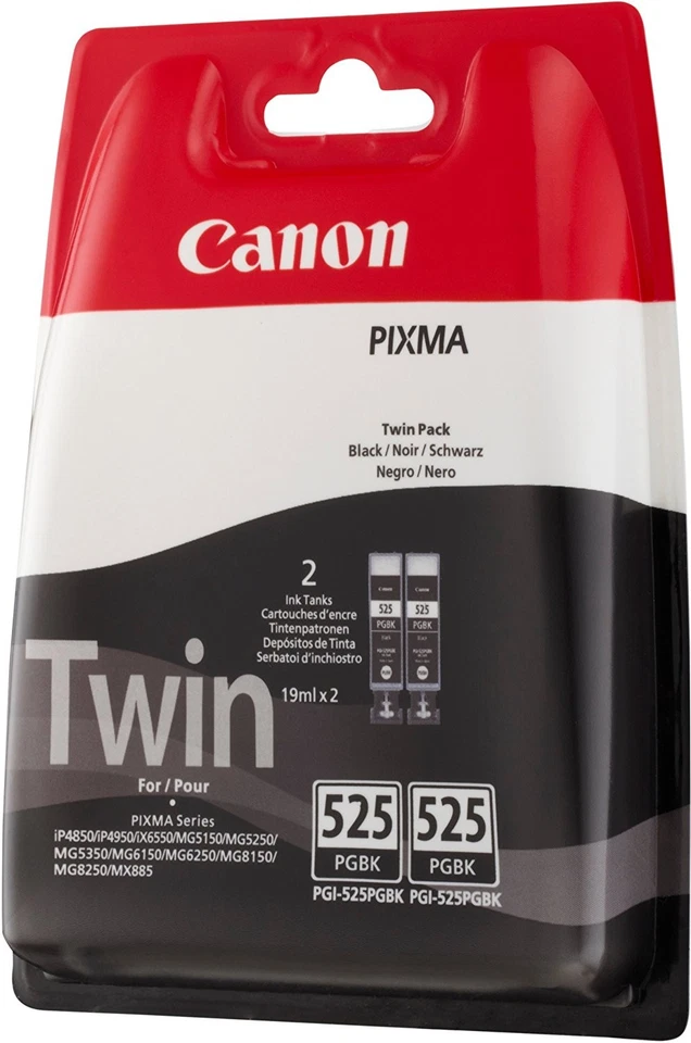 [4529B010] Canon PGI 525bk Original Encre TWIN Pack Pixma IP4850/MG5150 2 x Noir - Photo 1/1