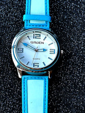 Gruen Watch Blue Working New Battery