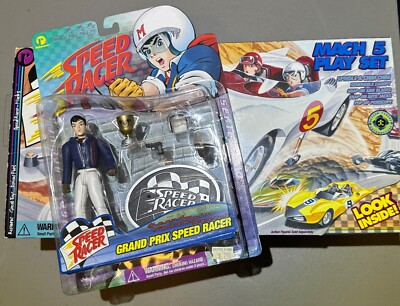 Resaurus Speed Racer (Series 2) & Mach 5 Vehicle Playset w/Spridle & Chim (NEW)