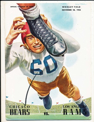 28.11.1954 Chicago Bears vs Los Angeles Rams Football Programm bxram - Bild 1 von 2