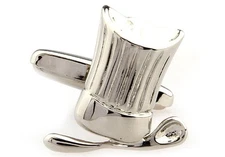 Chef Baker Hat Spoon Cook Pair Cufflinks Wedding Dad Gift Box & Polishing Cloth