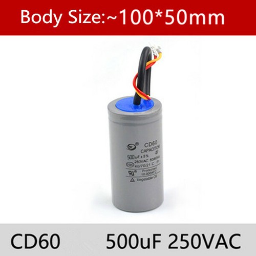 1Pc 75uF-600uF MFD CD60 250VAC Motor AC Start Capacitors Round 50/60Hz Wire Lead - Picture 20 of 23