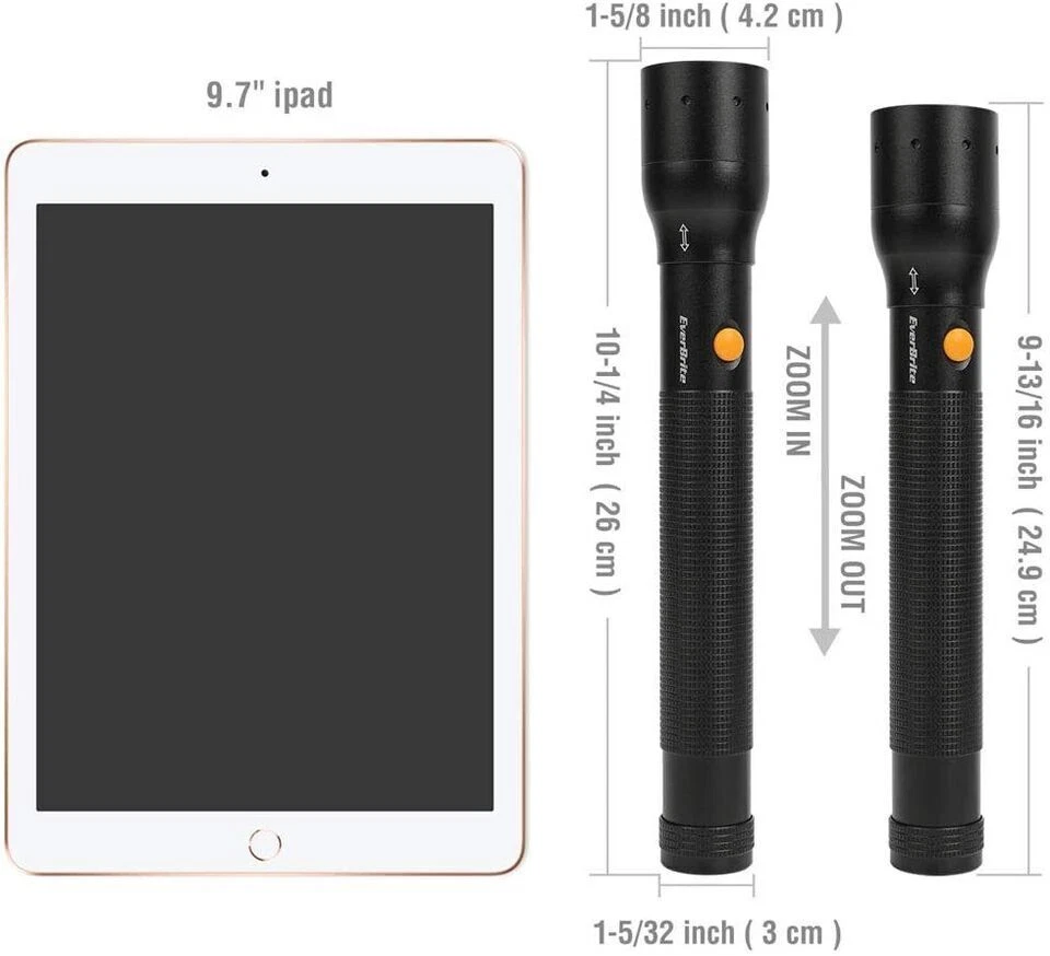 EverBrite 900 LM Ultra Bright Tactical Flashlight Adjustable Focus 3 Light Modes - Image 3 of 4