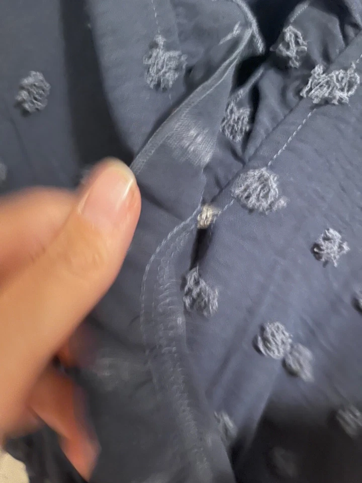 Vestido vaina para mujer azul marino con volantes a lunares talla 8 sin mangas Foto 3 de 4