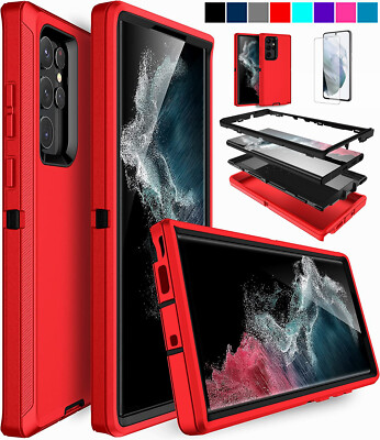 For Samsung Galaxy S23 S23+ Ultra Shockproof Defender Case +Belt Clip & Screen