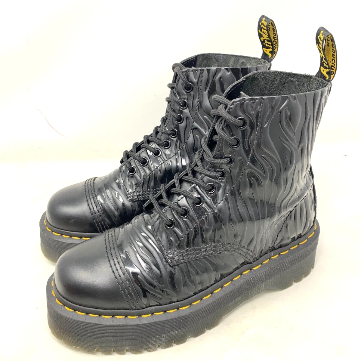 Dr martens sinclair black sale leather zip chunky flatform boots