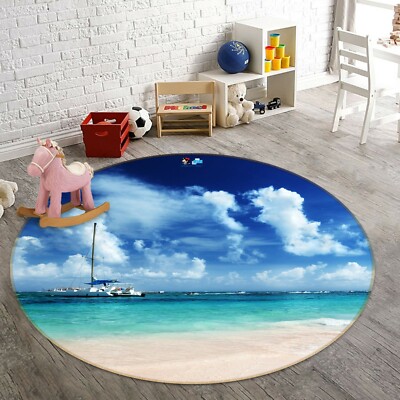 3D Beach Cloud ZHUA250 Game Non Slip Rug Mat Photo Carpet Zoe