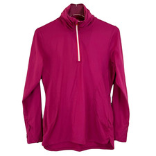 TITLE NINE Paradigm Affirmation Women  s Size S Quarter Zip Pullover Top Berry