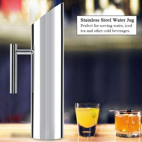 2L Stainless Steel Water Pitcher Jug With Ice Guard for Serving Cold Beverage UK - Picture 4 of 8