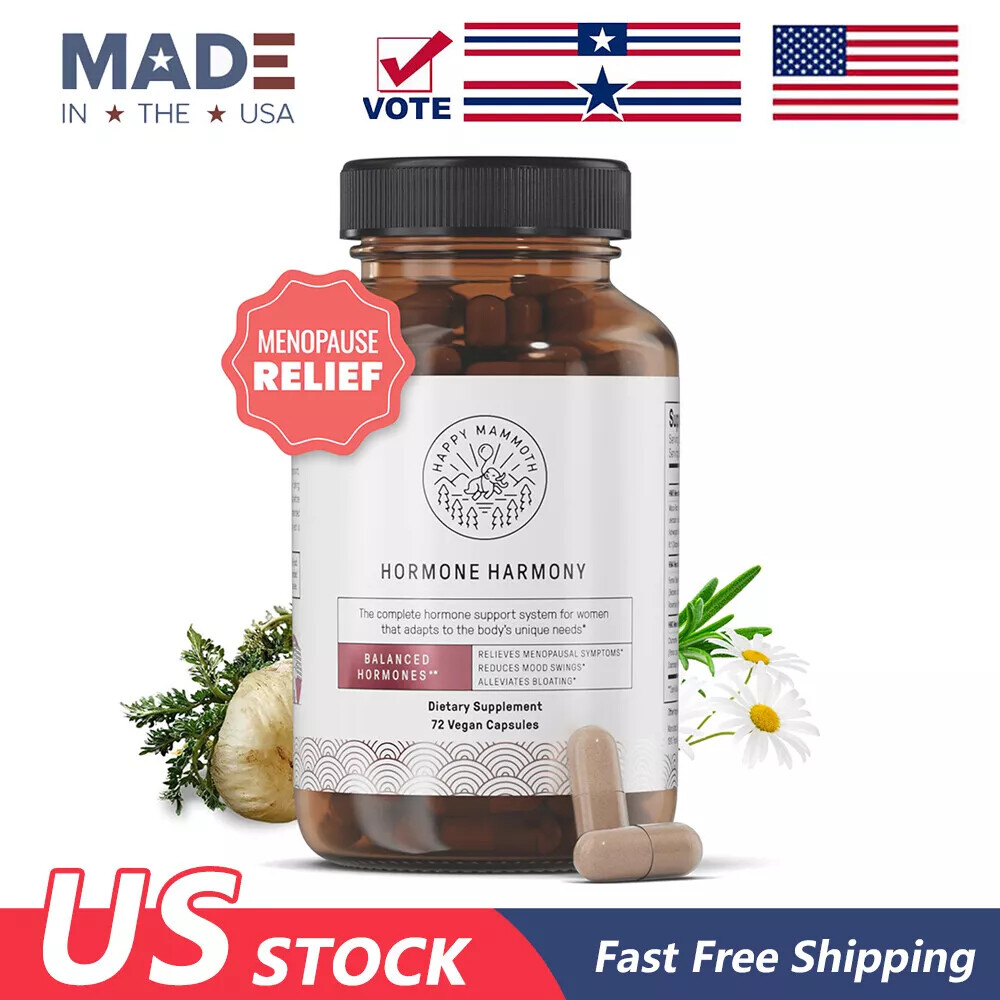 Happy Mammoth Hormone Harmony Natural Hormonal Support for Women 72 Capsules