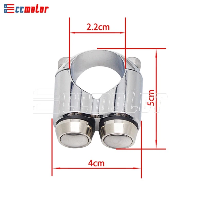 Universal Motorcycle Handlebar Switch Turn Signal Self Latch Button Fit 7/8" Bar - Image 2 of 4