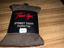 NEW FLASH LEGS STREET TIGHTS CONTROL TOP SIZE C BROWN
