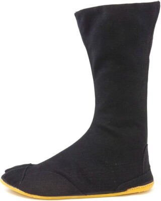 Rikio JIKA TABI Boots Ninja Shoes High Black Zipper Zip up ZF12
