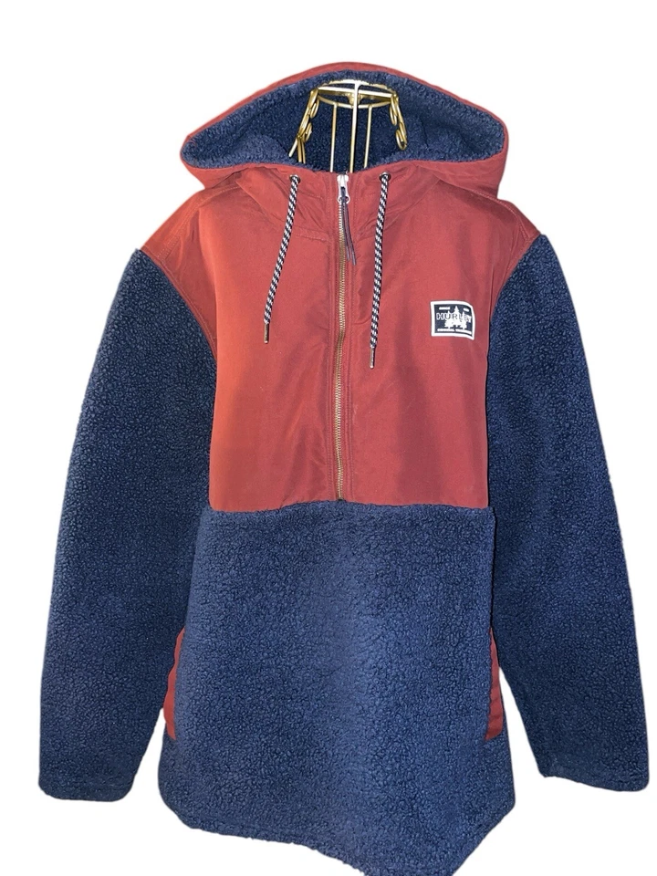 CHAQUETA CON CAPUCHA HURLEY OBSIDIANA/ROJA MEDIA CREMALLERA SHERPA ANORAK PARA HOMBRE Talla L Larga Foto 2 de 4