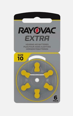  300 Hörgerätebatterien Rayovac EXTRA size 10 (6 Pack x 50 Stück) 