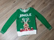 Reindeer Jingle Bells Christmas Holiday Sweater Size L 11/13 