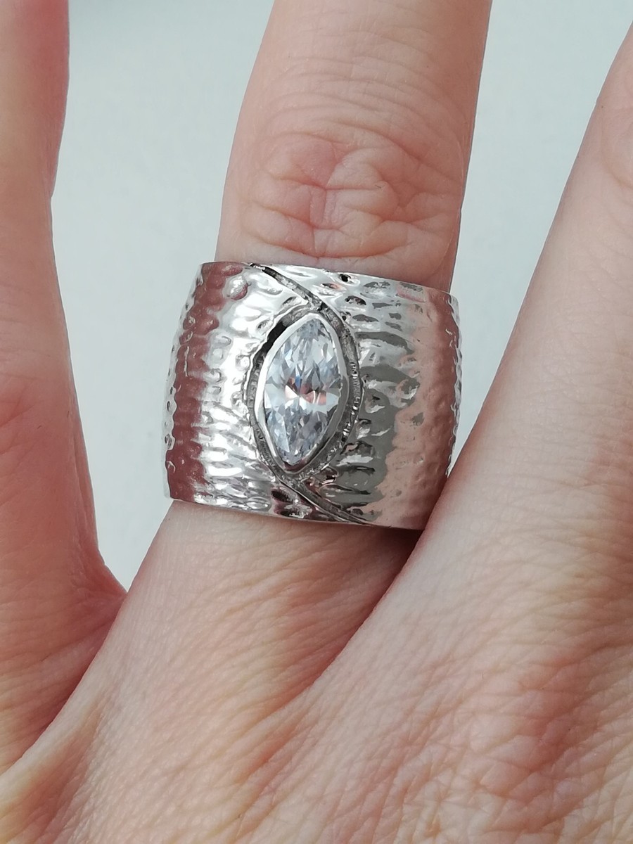 Bague Ancienne En Argent Massif - Taille 51 - Poids 6,8 G - Créateur Inconnu