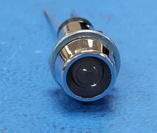 (2PCS) 12284(CRO-9001-0000-C) Green LED Panel Mount Metal Holder Chrome Finish