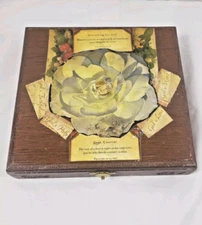 Vintage Decoupaged Cigar Box Christian Primitive Keepsakes DON Thomas resin