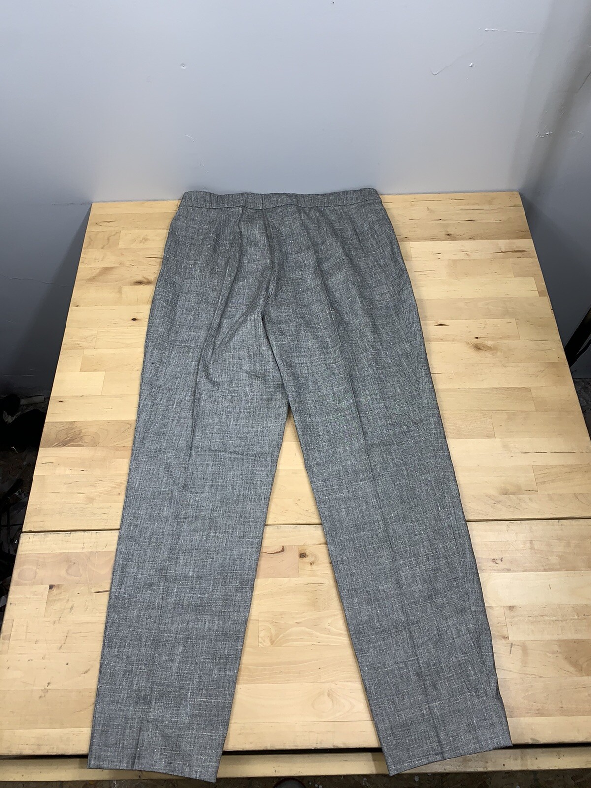 Womens Theory Linen Blend Pants Size 2 Mid Rise Gray Casual #4510 | eBay