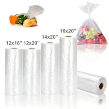 350 Plastic Produce Clear Bag on Roll Kitchen Food Bread Fruit Vegetable Storage