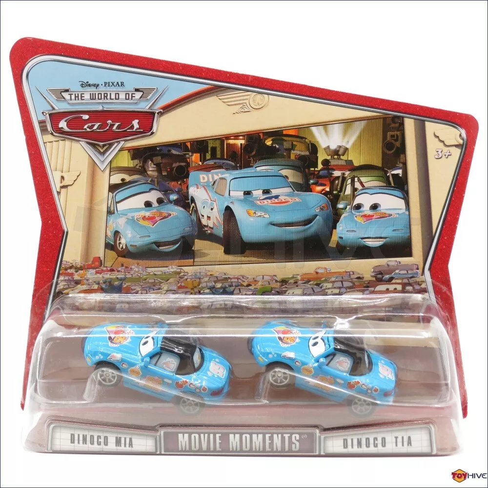 Disney Pixar Cars blue Dinoco Mia and Miata Twins World of Cars Movie Moments