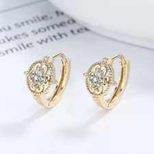 18k Layered Real Gold Filled Round Huggies earrings