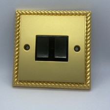 Jo Jo 22 Carat Gold Plated Light Switch Matt Finish 2 gang, 2 way Georgian