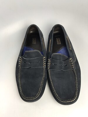 New Johnston & Murphy Men’s Dark Navy Blue Nubuck Driver Loafers Sheepskin‎ 10.5 Men main image 3