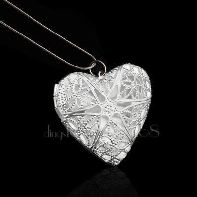 925 Sterling Silver Nickle-Free Heart Sunshine Photo Locket + Necklace ...